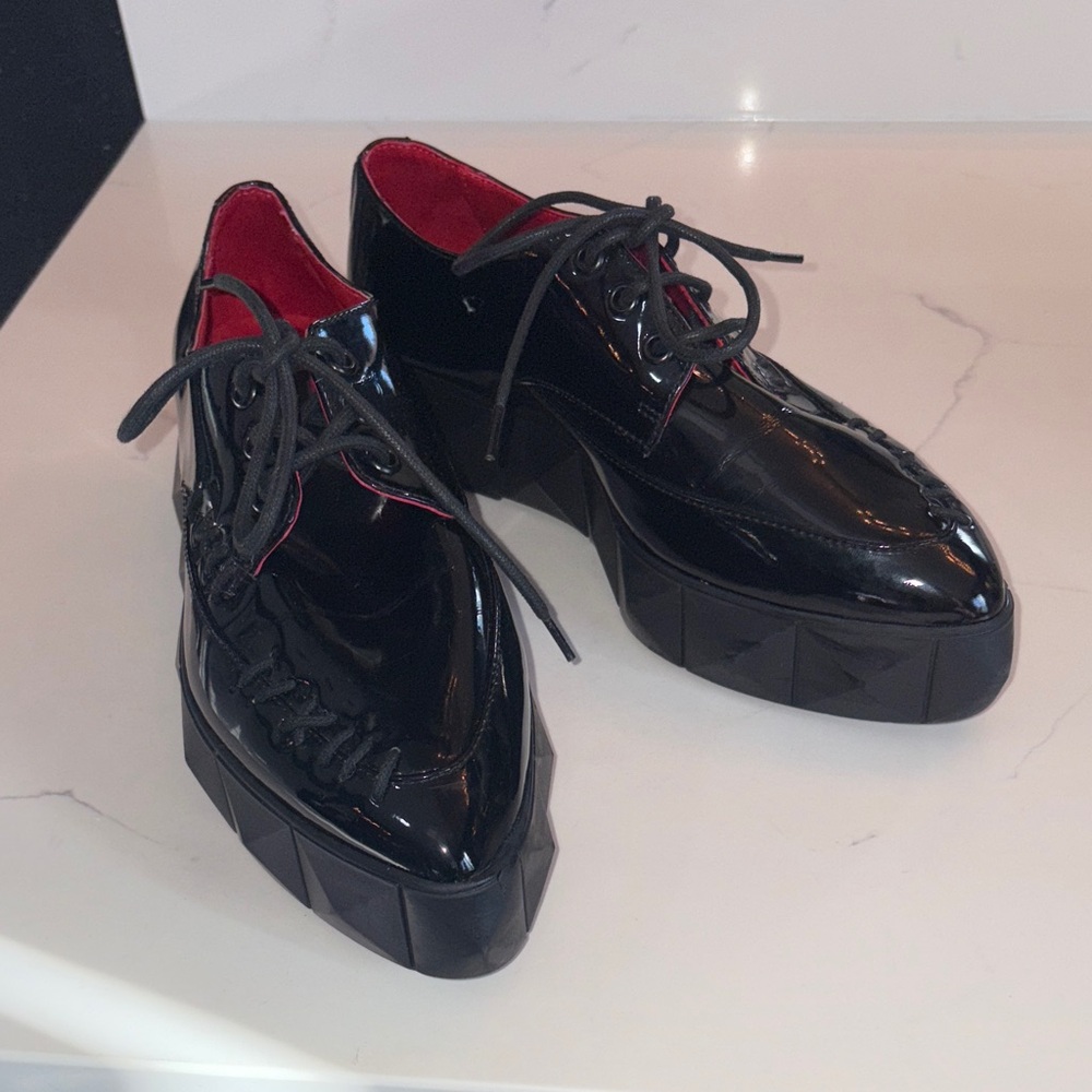 Kat Von D Black Patent Bauhaus Creeper shoes Gothic punk rocker